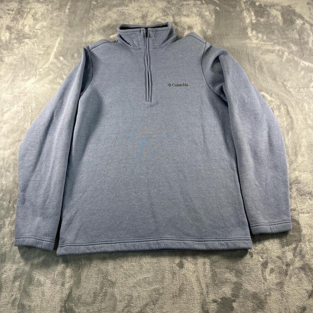 Blue Columbia Sportswear quarter zip sweatshirt